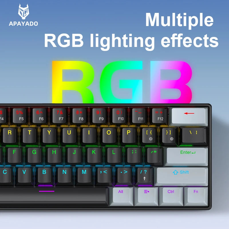 Critical RGB Mechanical Gaming Keyboard - 61 Keys Compact Mini Keyboard