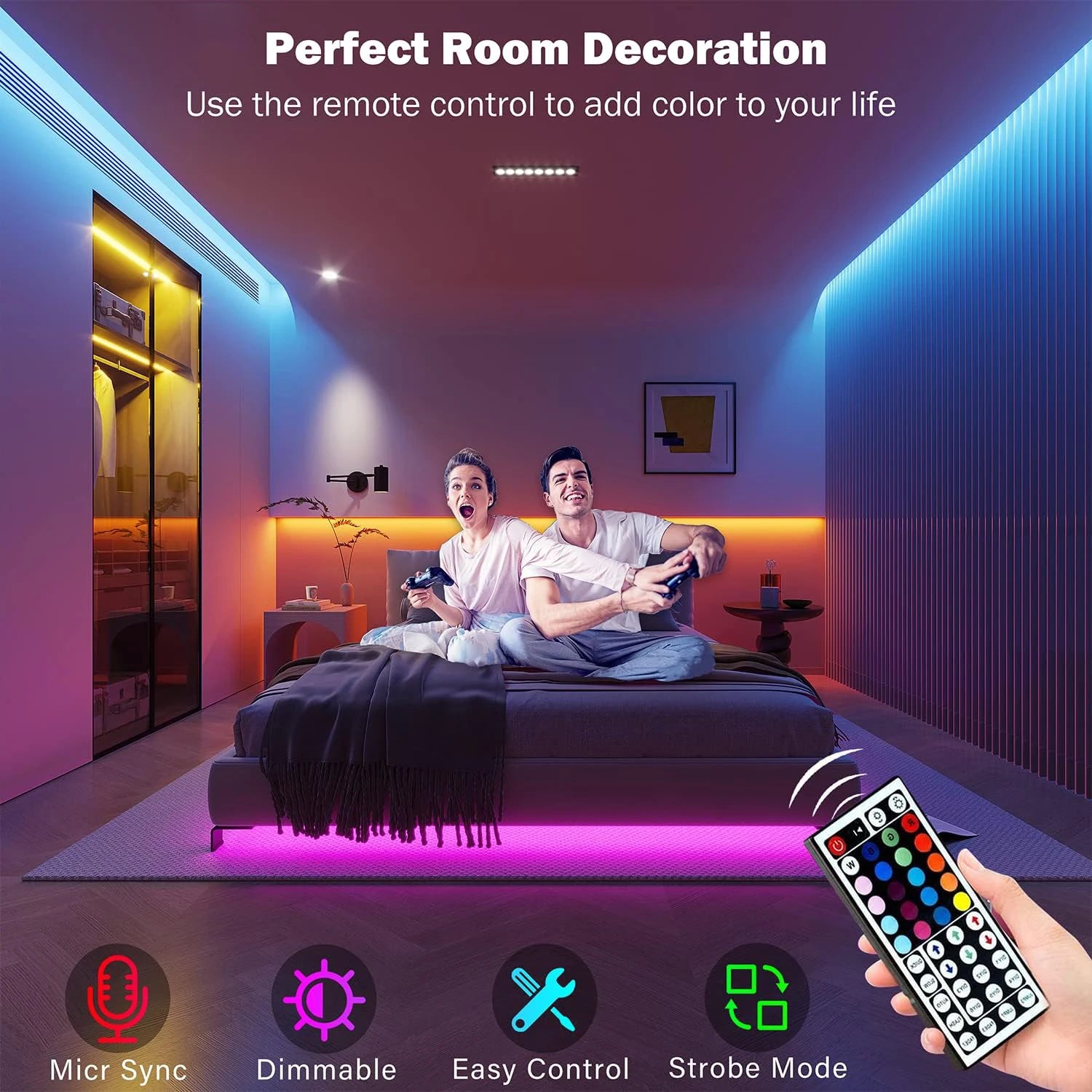 RGB LED Gaming Strip - Smart App Control